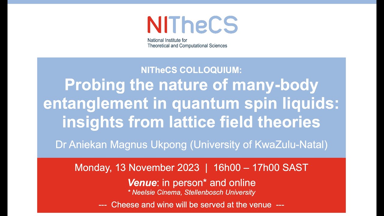 Nithecs 2023-11-13 - NITheCS Colloquium: 'Probing the nature of many-body ...