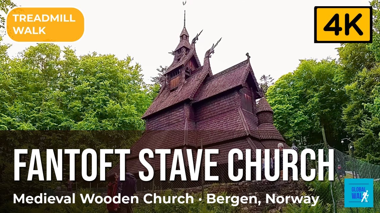 Fantoft Stave Church 4K — Medieval Wooden Church & Forest Trail, Norway
