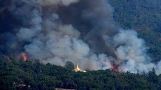 The mission fire raged near vipassana center in north fork. there was
no air support when this shot and only a short time after fir...