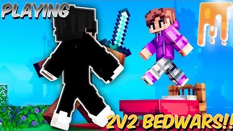 Playing 2v2 Bedwars!! in nethergames