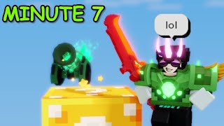 1v50, but I get an item EVERY Minute (Roblox Bedwars)