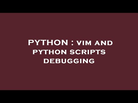 PYTHON : vim and python scripts debugging