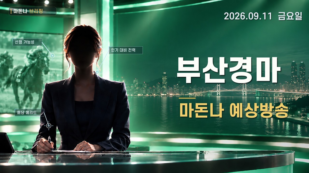 2026년 9월 11일 금요 부산경마 ai 예상가 마돈나 예상방송 #코리아레이스 #ai경마 #마돈나 #마패경마 #경마예상