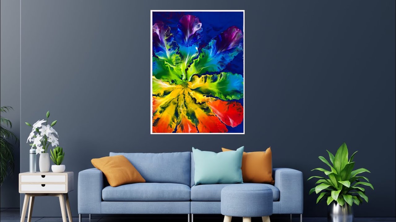 #37 Rainbow Flower | Dutch Pour Painting | Beautiful Results | Acrylic Fluid Art | My Favorite Bloom