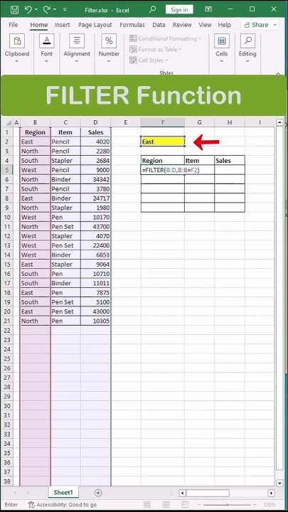 How to use FILTER Function in excel #shorts - YouTube