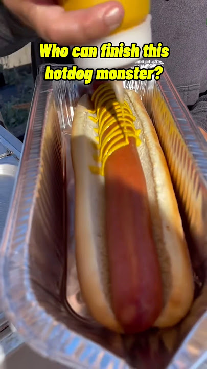 Who can finish this hotdog monster?? #hotdog #streetfood #usafood #bestfood