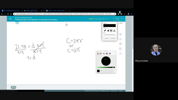 Finding the radius or the diameter of a circle given its circumference