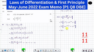 Laws of Differentiation First Principles Grade 12 Calculus May-June 2022 Exam Memo [P1 Q8 DBE]