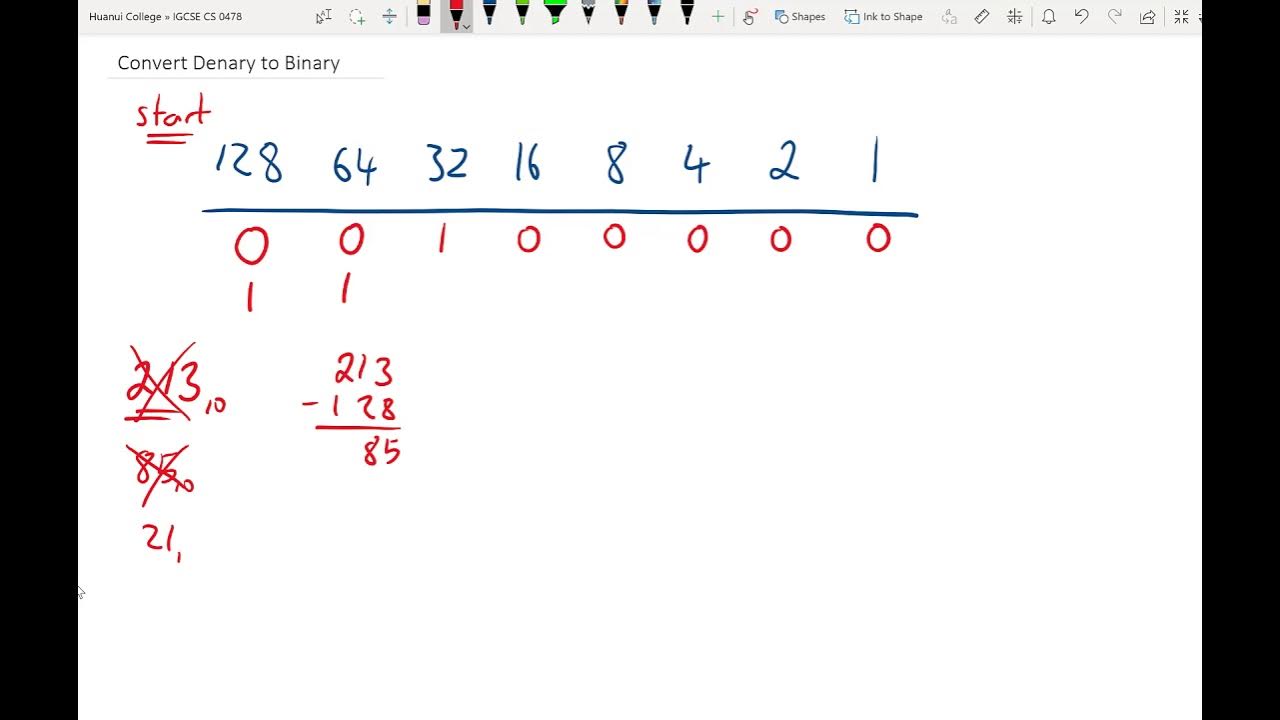 How to convert a denary number into a binary number - YouTube