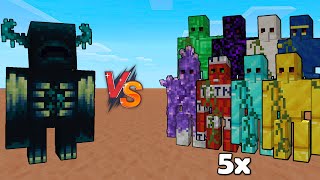 WARDEN vs 5x EVERY GOLEM (Minecraft Battle Royale Mob Battle) 1.20