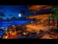 Soothing Jazz Instrumental Music | Cozy Luxury Yacht at Night with Gentle Waves for Relax, Study