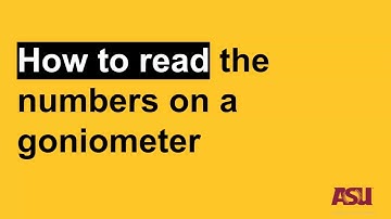 How to read a goniometer