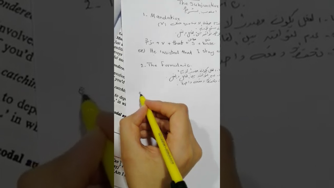 Mood.. The Subjunctive