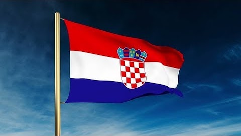 4K Croatia flag slider style. Waving in the wind with cloud background animation Stock video