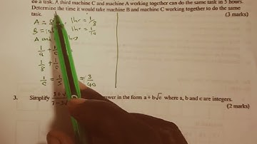 Kcse 2022 Pp2 Mathematics  Q2.Rates of work and Mixtures.