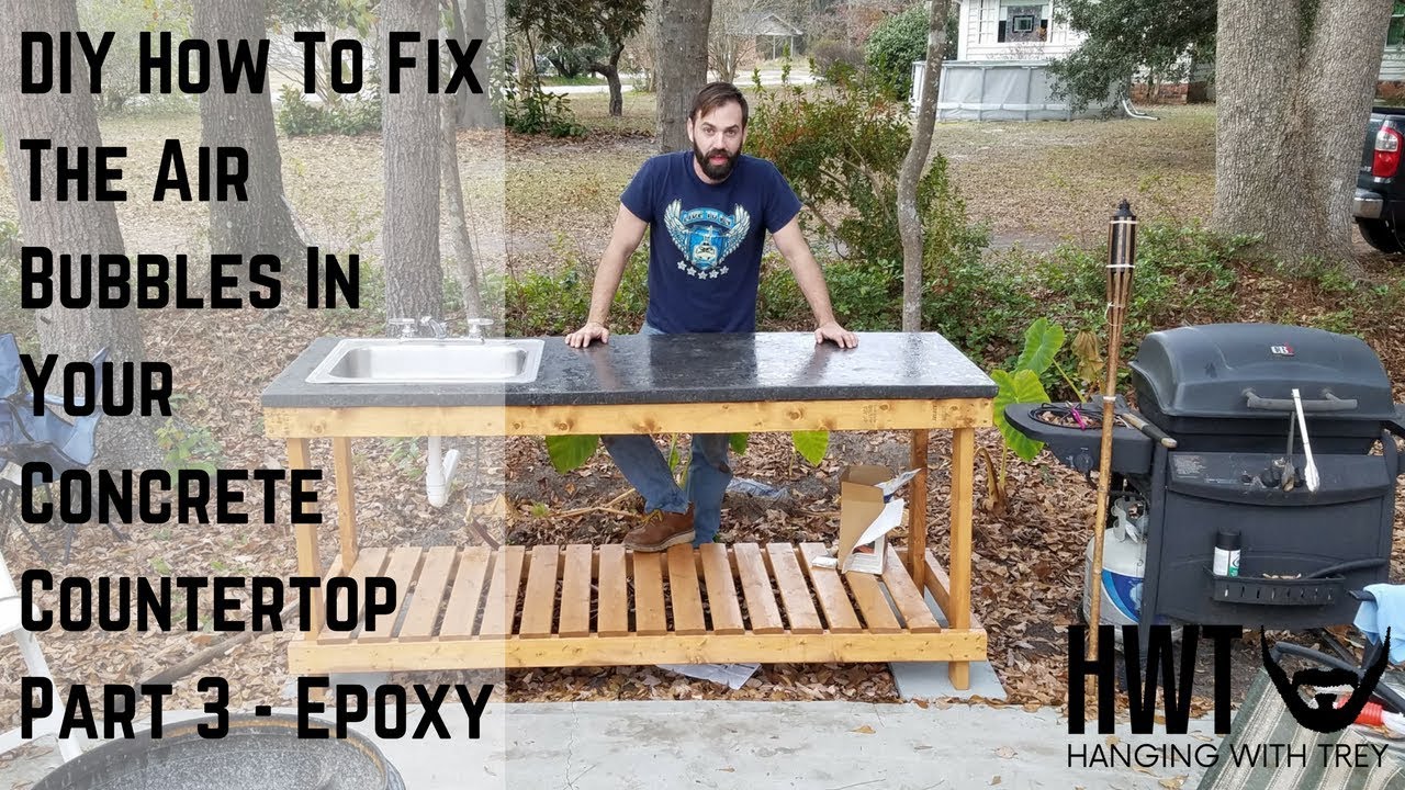 DIY How To Fix The Air Bubbles In Your Concrete Countertop Part 3