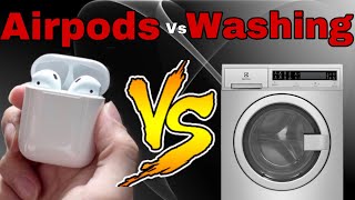 Airpods vs washing machine! secretly waterproof or will they fail the challenge?!? - YouTube