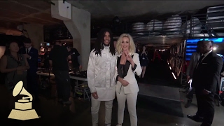 Katy Perry & Skip Marley Backstage Having Fun | Backstage | 59th GRAMMYs