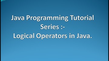 Logical Operators in Java