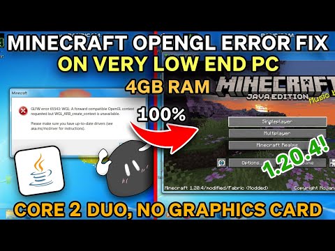 How to Fix Minecraft Opengl Error on VERY Low End PC, NO GRAPHICS CARD (Core 2 Duo)