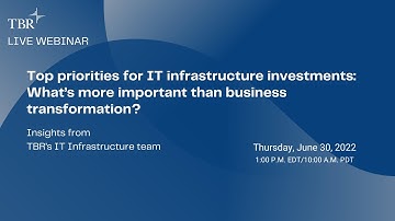 Top priorities for IT infrastructure investments
