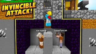 INVINCIBLE HIT TROLL! - Minecraft SKYWARS TROLLING! (CANT GET KILLED!)