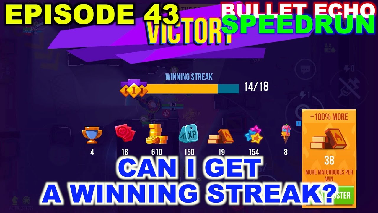 Bullet Echo Speedrun #43 | How to level up fast | gameplay tips | winning streak