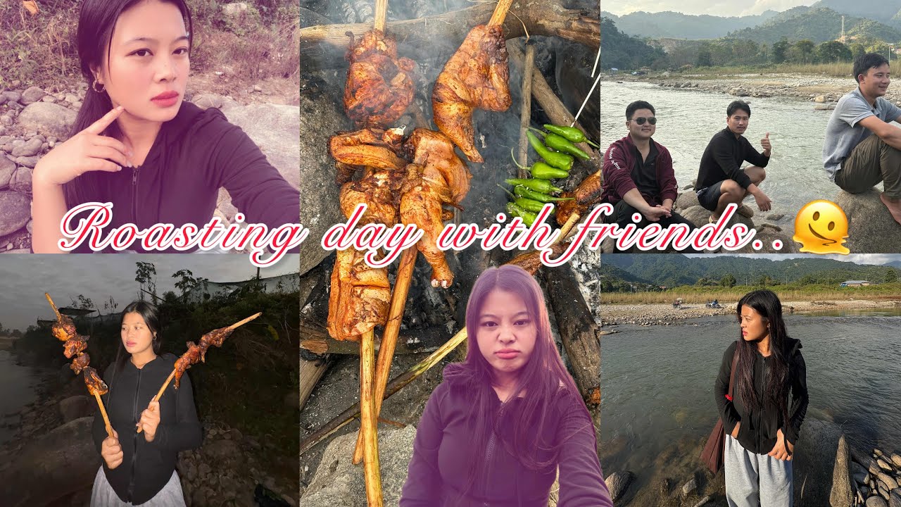 Roasting day with friends 🐒😝 || Chicken Roasting party || 🍗