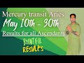 Mercury transit Aries - (May 10th - 30th) - Results for all Ascendants