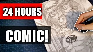 Making My FIRST COMIC In 24 HOURS STRAIGHT- - Batman Comic