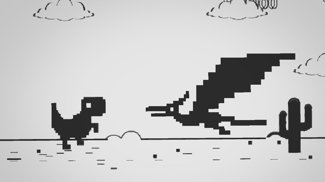 Chrome Dino (also known as T-Rex Game, or the NO INTERNET GAME) is