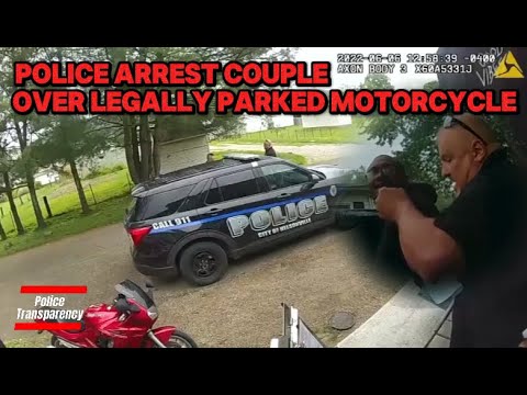Police Arrest Couple Over Legally Parked Motorcycle - YouTube