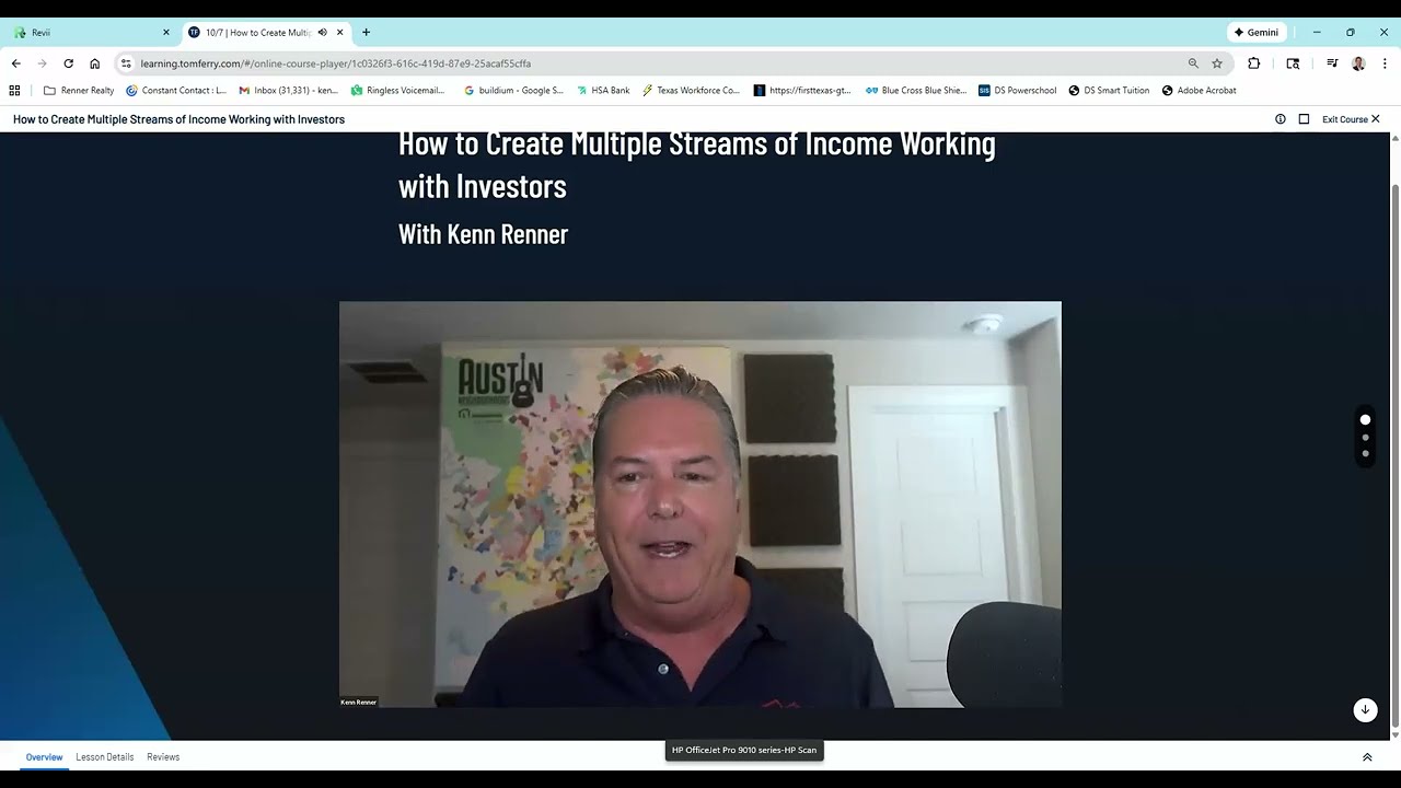 Tom Ferry Webinar Creating Multiple Streams of Income Working with Investors - Kenn Renner 10/07/25