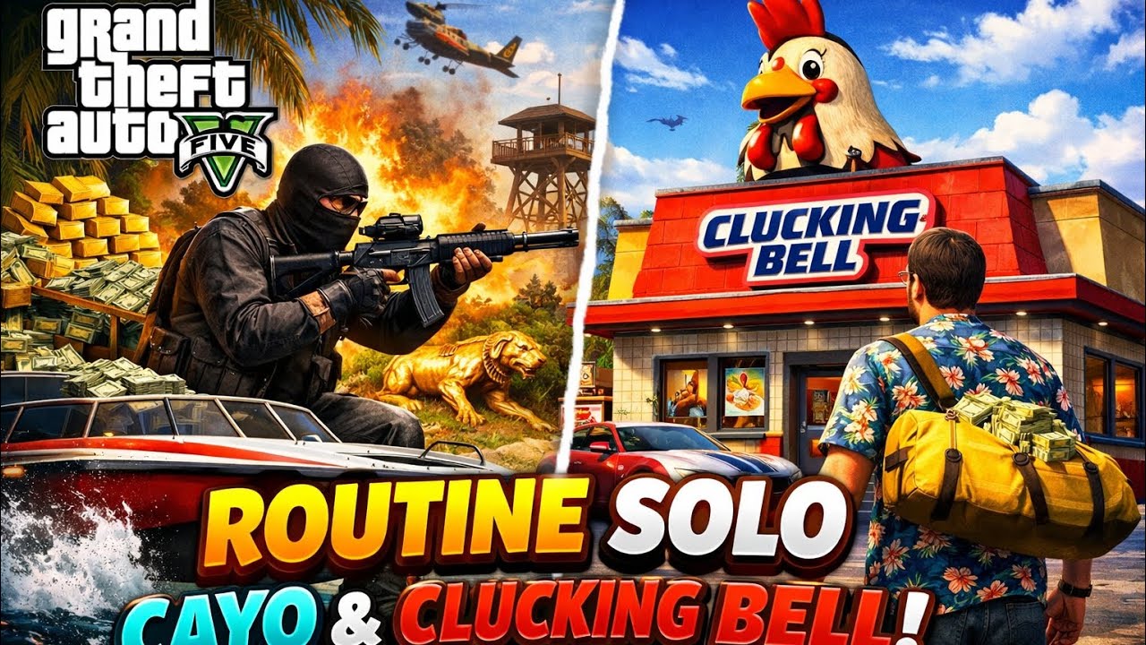 💰 Routine Cayo Perico + Cluckin’ Bell SOLO 🔥 | GTA Online | Argent rapide