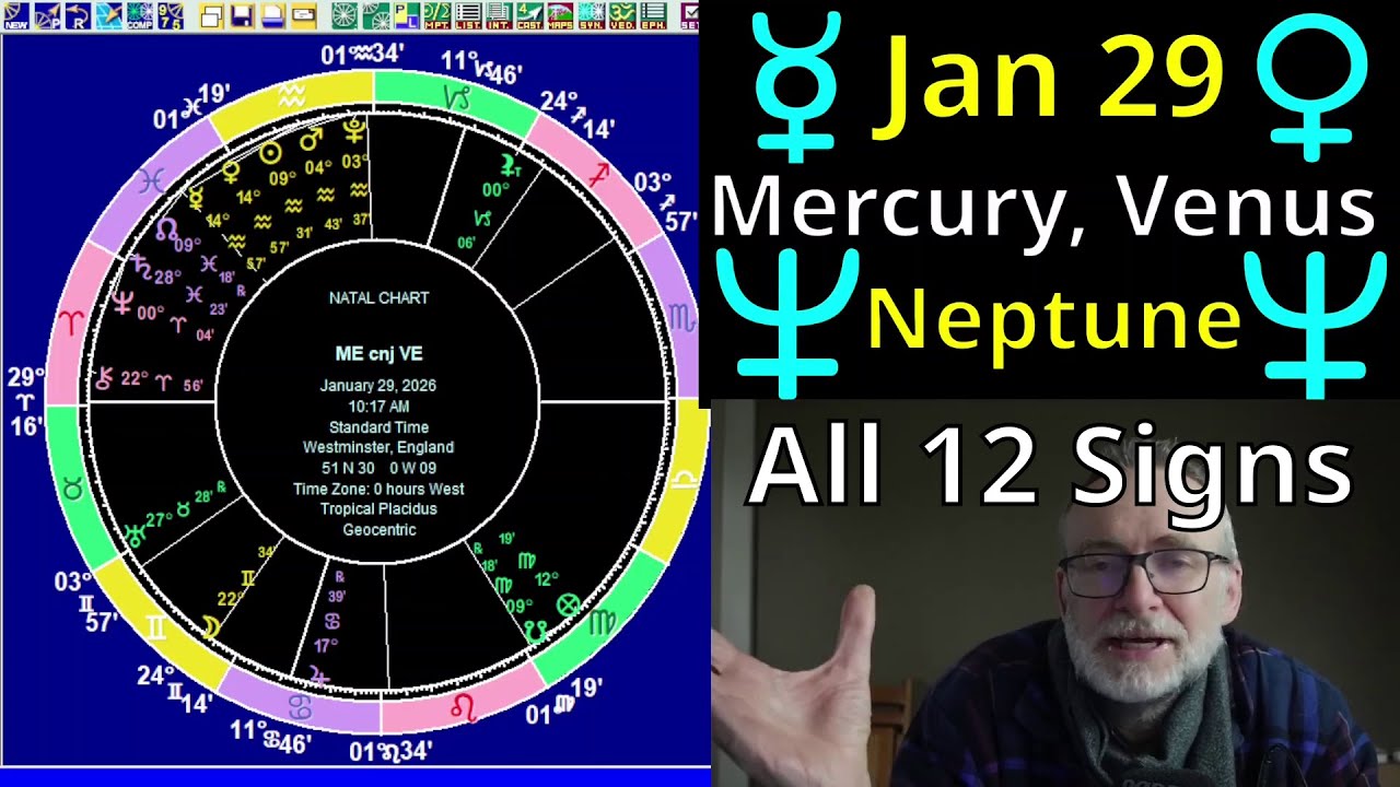 Thur Jan 29 2026: Astrology, ALL 12 SIGNS, Neptune aspects