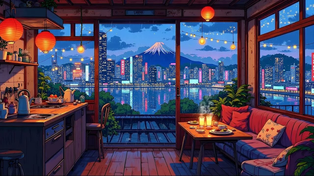Calm Night Rain 🌧️ + Soft Lofi = Best Companion for Studying or Chilling in Your Room 🕯️📚