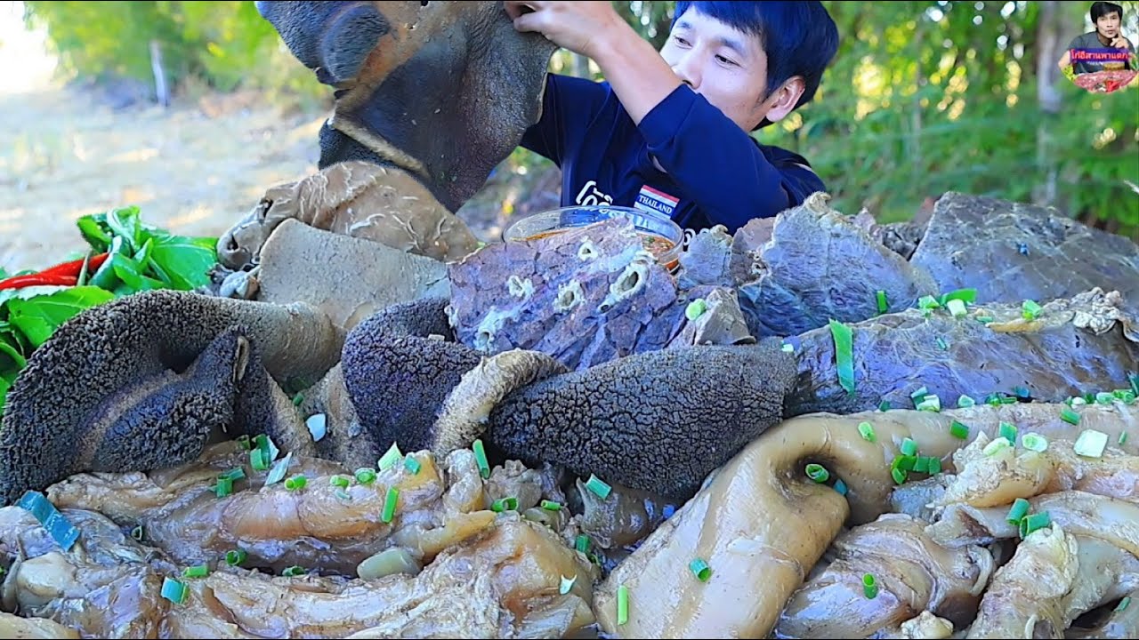 ต้มคันแทนาวัวจิ้มแจ่วแกล้มผักสดแซ่บคักอีหลีครับพี่น้อง ASMR MUKBANG EATING SHOW#โก้อีสานพาแดก 