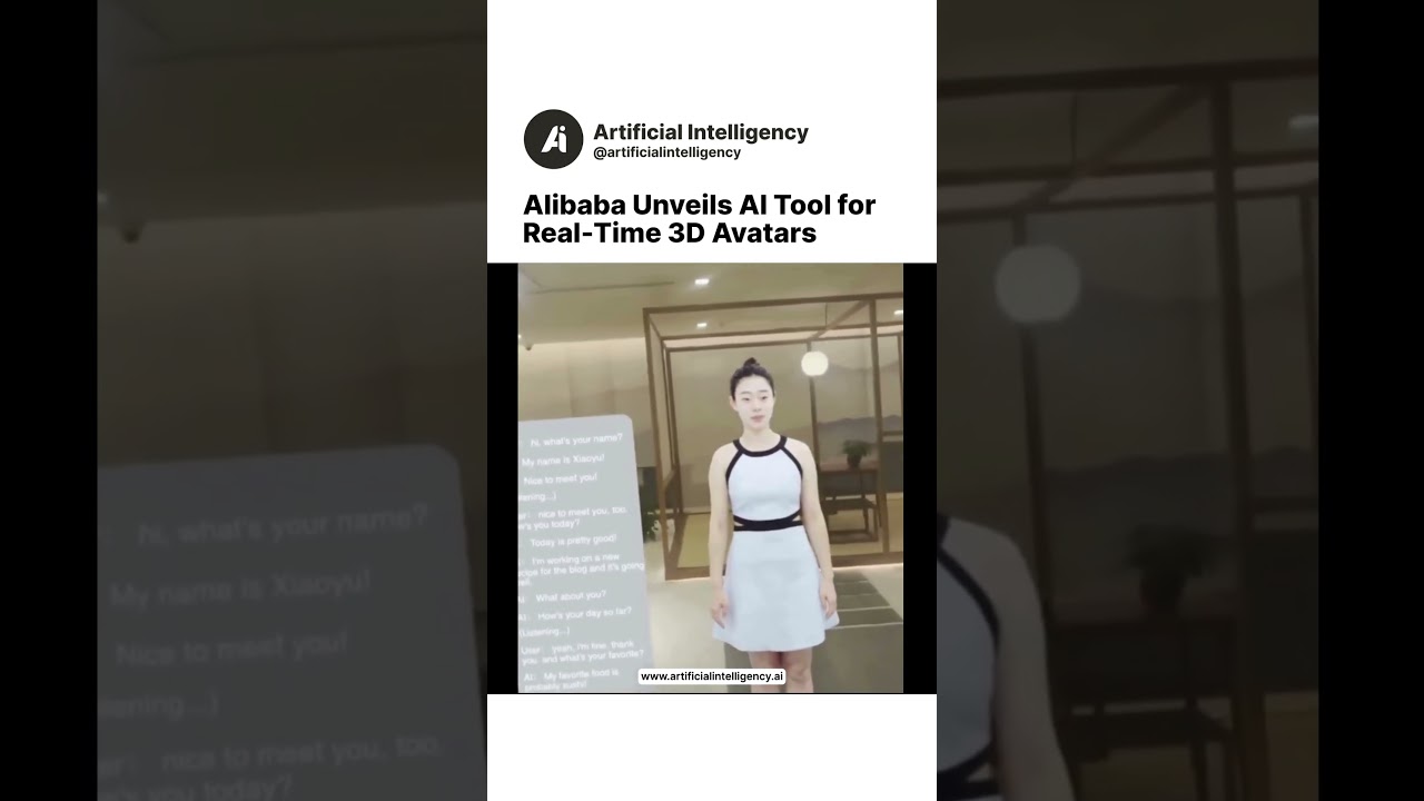 Alibaba Unveils AI Tool for Real Time 3D Avatars