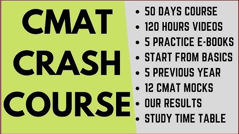 CMAT crash course starting from 1 Feb: Video lectures, Practice books, Mocks, Demo class, Our result