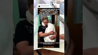 swan wrapping its neck around the vet whoAsaved it isn't trained