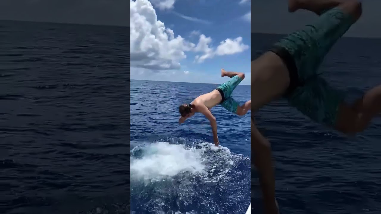When Jumping In 3 000 Feet Of Water Goes Wrong Backflip Shorts