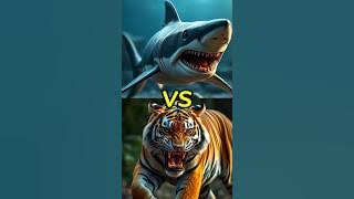 Shark vs tiger (lion, Black panther, mammoth) battle. #shrots #versus #zoo #vs #battel #animals