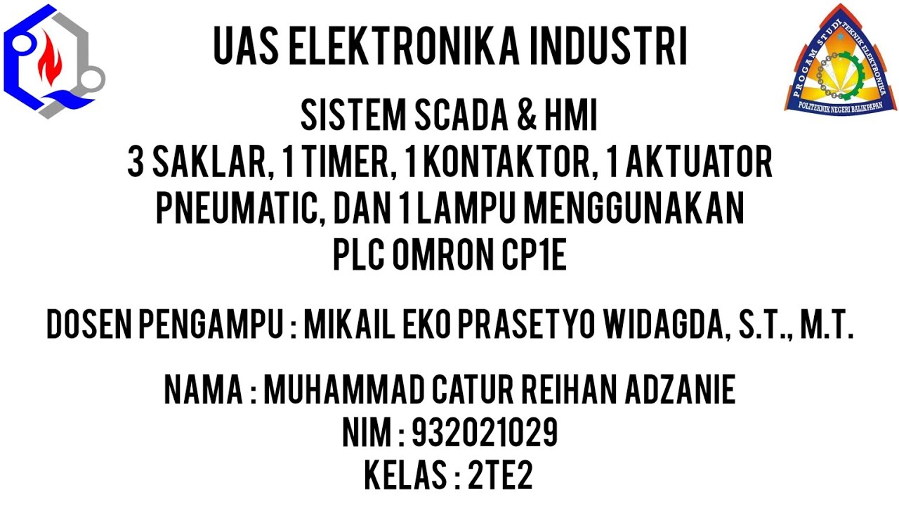 SISTEM SCADA & HMI MENGGUNAKAN CX SUPERVISOR DAN PLC OMRON CP1E-N20 ...