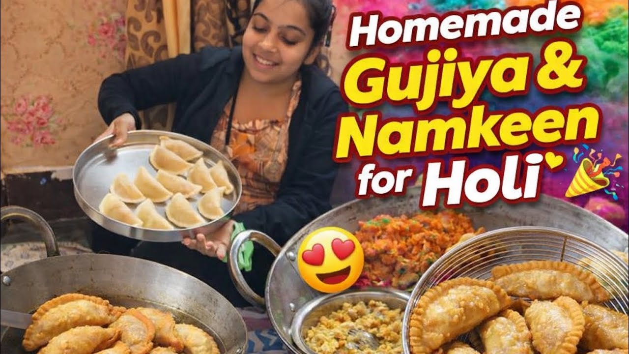 Gujiya Banate-Banate Masti Ho Gayi! 😂🎨|Holi Kitchen Vibes | Gujiya + Namken Banane Ka Full Process 💛