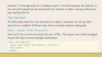 How to Make Text After a Checked Input Bold with CSS