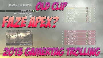 FaZe Apex MW2 Gamertag Trolling | August 2013 Throwback Clip