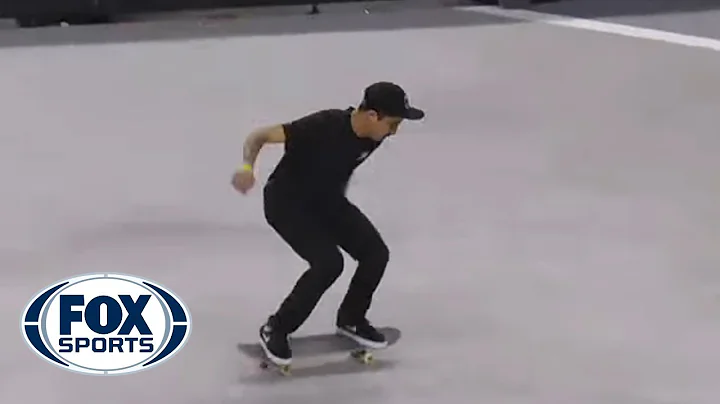 Luan Oliveira knocks off Nyjah Huston with a huge switch bigspin heelflip