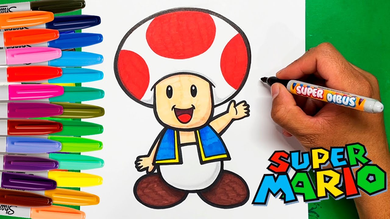 Dibujo de Toad Mario con rotuladores Posca! 