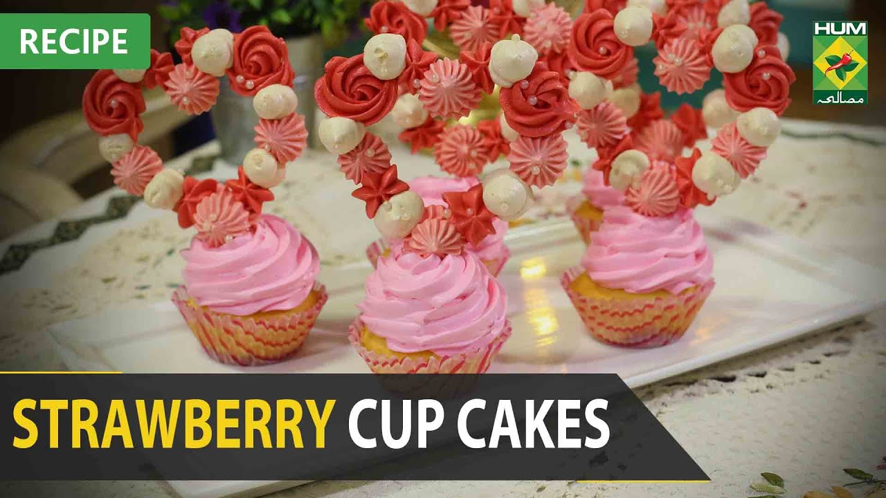 How To Make Strawberry Cup Cakes? Masala Mornings | Masala TV | Shireen Anwar