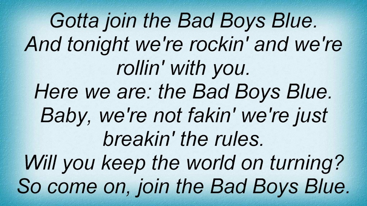 Bad Boys Blue Join The Bad Boys Blue Lyrics YouTube